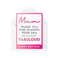 Kartki okolicznościowe i zaproszenia - Tongue in Peach Śmieszne kartki urodzinowe dla mamy, kartki urodzinowe dla matki, kartka okolicznościowa dla niej, podziękowania za udostępnienie mojego DNA Fabulous, komedia humor żart, CBH182 TIP_CARD_CBH182 - miniaturka - grafika 1