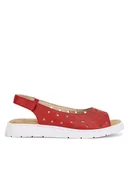 Sandały damskie - Rieker Sandały V9162-33 Czerwony - miniaturka - grafika 1