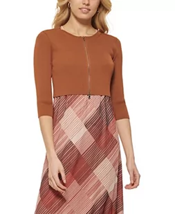 DKNY Damska bluza z kapturem, Brązowy (gałka muszkatołowa), S - Krawaty i muchy męskie - miniaturka - grafika 1