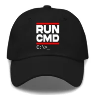 Czapki i chusty sportowe męskie - Czapka z Daszkiem RUN CMD Dla Programisty Informatyka Wzory Czarna - miniaturka - grafika 1
