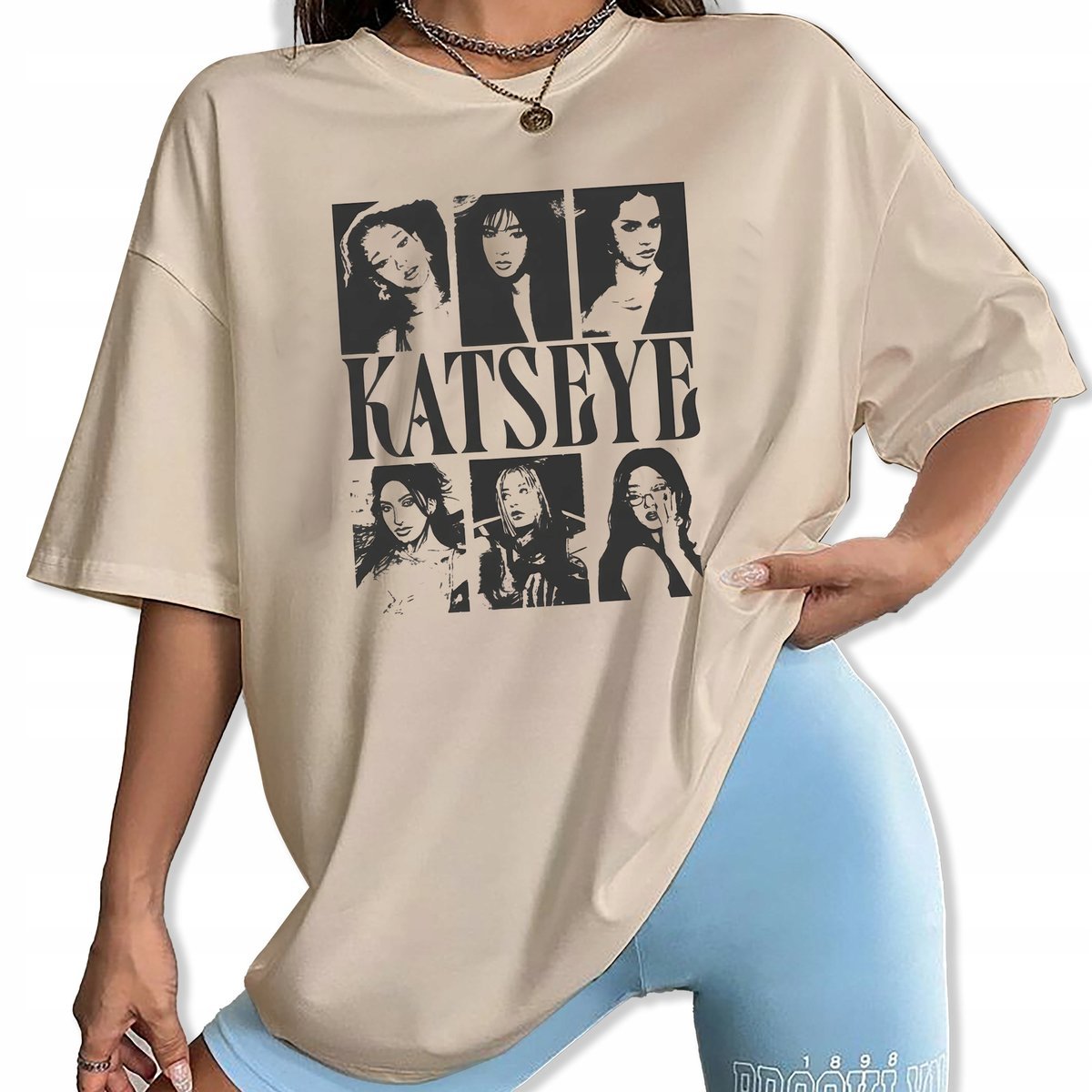 Koszulka Damska T-shirt Migdałowy KATSEYE Muzyka K-pop Na Prezent - L Wzory