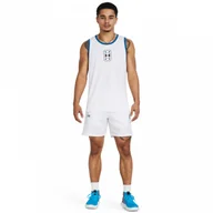 Spodnie sportowe męskie - Męskie spodenki do koszykówki Under Armour UA Zone Woven Short - białe - UNDER ARMOUR - miniaturka - grafika 1
