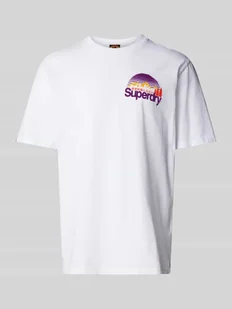 T-shirt z detalem z logo - Koszulki męskie - miniaturka - grafika 1