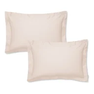 Poszewki na poduszki - Zestaw 2 beżowych poszewek na poduszki z satyny bawełnianej Bianca Oxford, 50x75 cm - miniaturka - grafika 1
