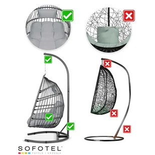 Fotel ogrodowy wiszący Luisiana szary + szare poduszki Sofotel - Hamaki - miniaturka - grafika 14