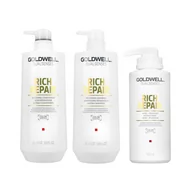 Szampony do włosów - Goldwell DUALSENSES RICH REPAIR Szampon 1000 ml + Odżywka 1000 ml + Kuracja 500 ml 0000052704 - miniaturka - grafika 1