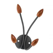 Wieszaki i stojaki - Wieszak ścienny 20044 Szary z drewnianymi zakończeniami - miniaturka - grafika 1