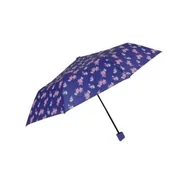 Parasole - Parasol damski Perletti New Basic manualny składany wzór kwiatki niebieski - miniaturka - grafika 1