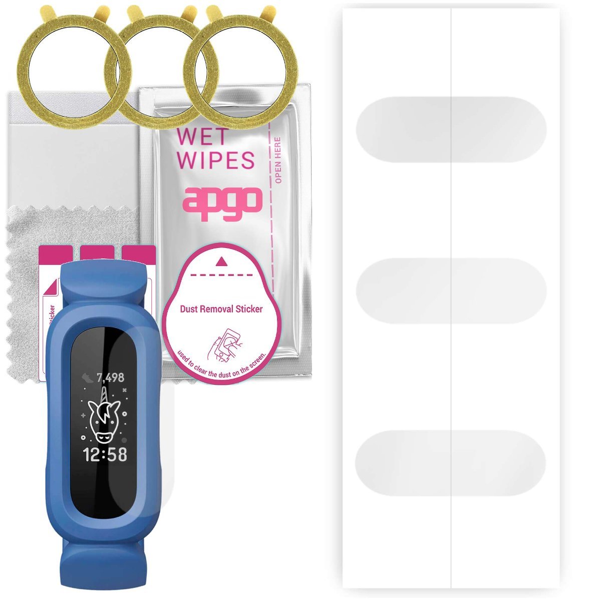 3x Folia hydrożelowa do Fitbit Ace 3 - apgo Smartwatch Hydrogel Protection Ochrona na ekran smartwatcha