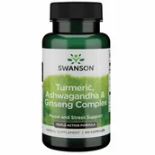 Suplementy diety - Full Spectrum Turmeric, Ashwagandha & Ginseng Complex (60 kaps.) - miniaturka - grafika 1