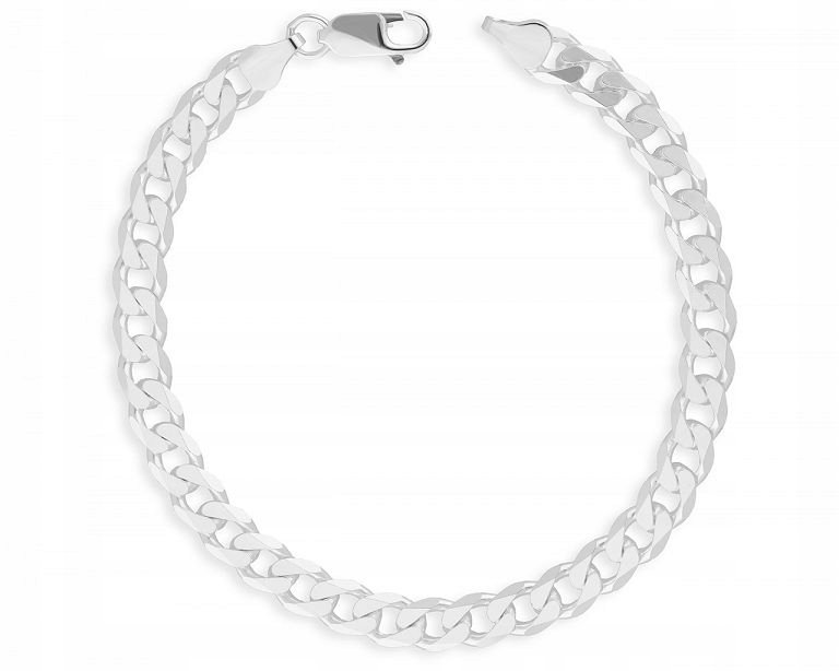 Bransoletka Srebrna Męska Gruba Pancerka Szeroka Pełna 22 cm 925
