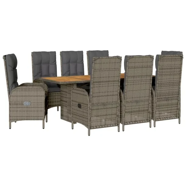 Zestaw Mebli Ogrodowych Rattan PE, Szary 190x80x74 cm