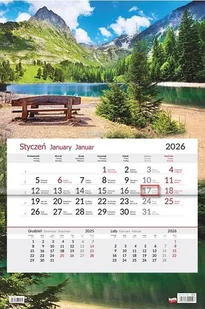 Kalendarz 2026 jednodzielny Ławka - kalendarz - Kalendarze - miniaturka - grafika 1