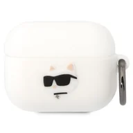 Akcesoria do słuchawek - Karl Lagerfeld etui do Airpods Pro KLAPRUNCHH białe 3D Silicone NFT Karl - miniaturka - grafika 1