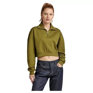 G-STAR RAW Damski sweter Cropped 1 Zip Loose Sw Wmn, Zielony (Avocado D23143-d278-d612), XL - Swetry damskie - miniaturka - grafika 1