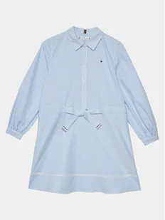 Tommy Hilfiger Sukienka koszulowa Ithaca Stripe Shirt Dress KG0KG07699 Niebieski Regular Fit - Sukienki i spódniczki dla dziewczynek - miniaturka - grafika 1
