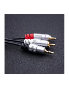 Qoltec Kabel Kup Przydasie Kabel 2xRCA Mini Jack 3.5mm | 1m | czarny 52339 - Kable - miniaturka - grafika 3