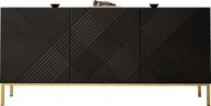 Komody - MEGSTYL KOMODA 160CM Z 3 DRZWICZKAMI NA ZŁOTYCH NÓŻKACH - EXITO 2 Czarny mat - Czarny połysk - miniaturka - grafika 1