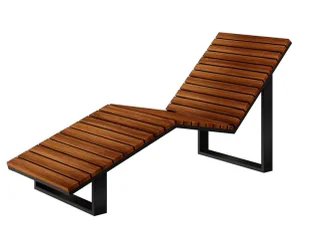 Elior Drewniany leżak tarasowy H0-N93 - Leżaki ogrodowe - miniaturka - grafika 1