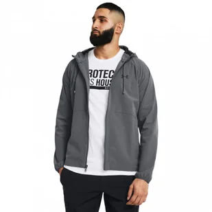 Męska kurtka treningowa Under Armour UA Stretch Woven Windbreaker - szara - Kurtki męskie - miniaturka - grafika 1
