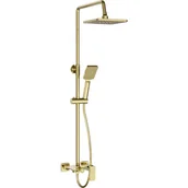 Zestawy prysznicowe - Kolumna prysznicowa z baterią złotą Remo Valvex 5902273561187 - miniaturka - grafika 1