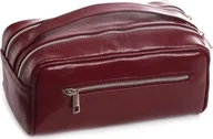 Kosmetyczki, organizery i kuferki - POLSKA SKÓRZANA KOSMETYCZKA SOLOME BORDOWA - miniaturka - grafika 1