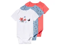 Body dla niemowląt - lupilu® Body niemowlęce z bawełny, 3 sztuki (Koralowy/jasnoniebieski/biały, 62/68) - miniaturka - grafika 1