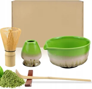 RAXFEKRO Zestaw Do Matchy 5 Częściowy Z Miseczką I Łyżką Ceramiczną - Herbata - miniaturka - grafika 1