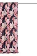 Zasłony - Zasłona gotowa na taśmie Peony Dark 140x270 welurowa kwiaty peonie - miniaturka - grafika 1