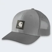 Czapki i chusty sportowe męskie - Czapka z daszkiem Carhartt Rugged Flex Twill Mesh-Back Patch Cap szary - miniaturka - grafika 1