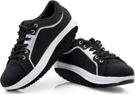 Trampki damskie - Fitness King Trampki z podeszwą kołyskową Fit Walk balansujące na fitness czarne 40 - miniaturka - grafika 1