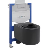 Stelaże i zestawy podtynkowe do WC - Mexen zestaw podtynkowy WC stelaż Fenix XS-U z miską WC Sofia, czarny mat - miniaturka - grafika 1