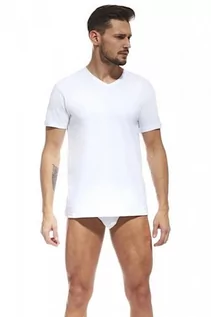 Koszulki męskie - Cornette Authentic 201 new biała koszulka męska - grafika 1