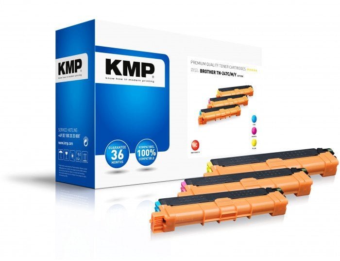 Kmp Toner, zestaw Zamiennik Brother TN-247C, TN-247M, TN-247Y, TN247C, TN247M, TN247Y Cyjan, Magenta, Żółty 2300 Seiten B-T125X BT125X 1268,3030