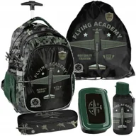 Plecaki szkolne i tornistry - Plecak szkolny na kółkach dla chłopca tornister Flying Academy zestaw - miniaturka - grafika 1