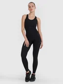 Legginsy - 4F Kombinezon treningowy szybkoschnący damski 4F x Anna Lewandowska - czarny XL - miniaturka - grafika 1