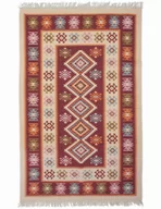 Dywany - MULTI-DECOR Dywan Kilim bordowy 120 x 180 cm - miniaturka - grafika 1