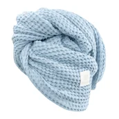 Czapeczki dla niemowląt - Turban lniany do suszenia włosów - błękit - miniaturka - grafika 1