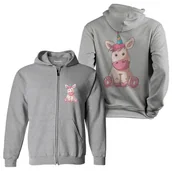 Bluzy dla dziewczynek - Bluza dziecięca rozpinana z kapturem jednorożec 140 5made - miniaturka - grafika 1