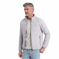 Kurtki męskie - Kurtka męska pikowana pakowana w worek szara V2 OM-JALP-0156 XXL - miniaturka - grafika 1