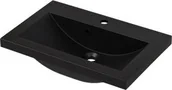 Umywalki - Umywalka dolomitowa Clever-600 czarna matowa - miniaturka - grafika 1