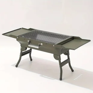TEMU Przenośny grill na węgiel zewnętrzny - składany, trwała konstrukcja metalowa, idealny do kempingu i pikników, niezbędne akcesoria piknikowe - Inne - miniaturka - grafika 1