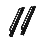 Zawiasy, okucia i inne akcesoria - Zestaw 1 klamki do drzwi, 180 mm, dwuotworowa dekoracyjna klamka ze stopu aluminium w kolorze matowej czerni - miniaturka - grafika 1