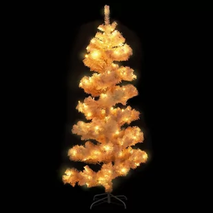 Lumarko Spiralna choinka ze stojakiem i LED, biała, 150 cm, PVC - Choinki - miniaturka - grafika 4