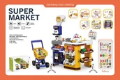 Zabawki interaktywne dla dzieci - KOLOROWY SUPERMARKET DUŻY  Z KOSZYKIEM I  AKCESORIA - miniaturka - grafika 1