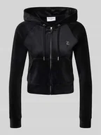 Bluzy damskie - Bluza rozpinana z obszyciem kamieniami stras model ‘MADISON’ - miniaturka - grafika 1