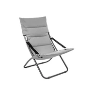 Leżaki ogrodowe - SKŁADANY LEŻAK OGRODOWY Z WYGODNYM SIEDZISKIEM W KOLORZE SZARYM - miniaturka - grafika 1