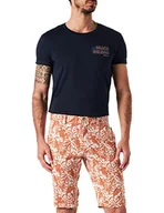 Spodenki damskie - TOM TAILOR Męskie Szorty bermudy regular slim chinosy 1031447, 29581 - Acorn Brown Tropical Design, 32 - miniaturka - grafika 1