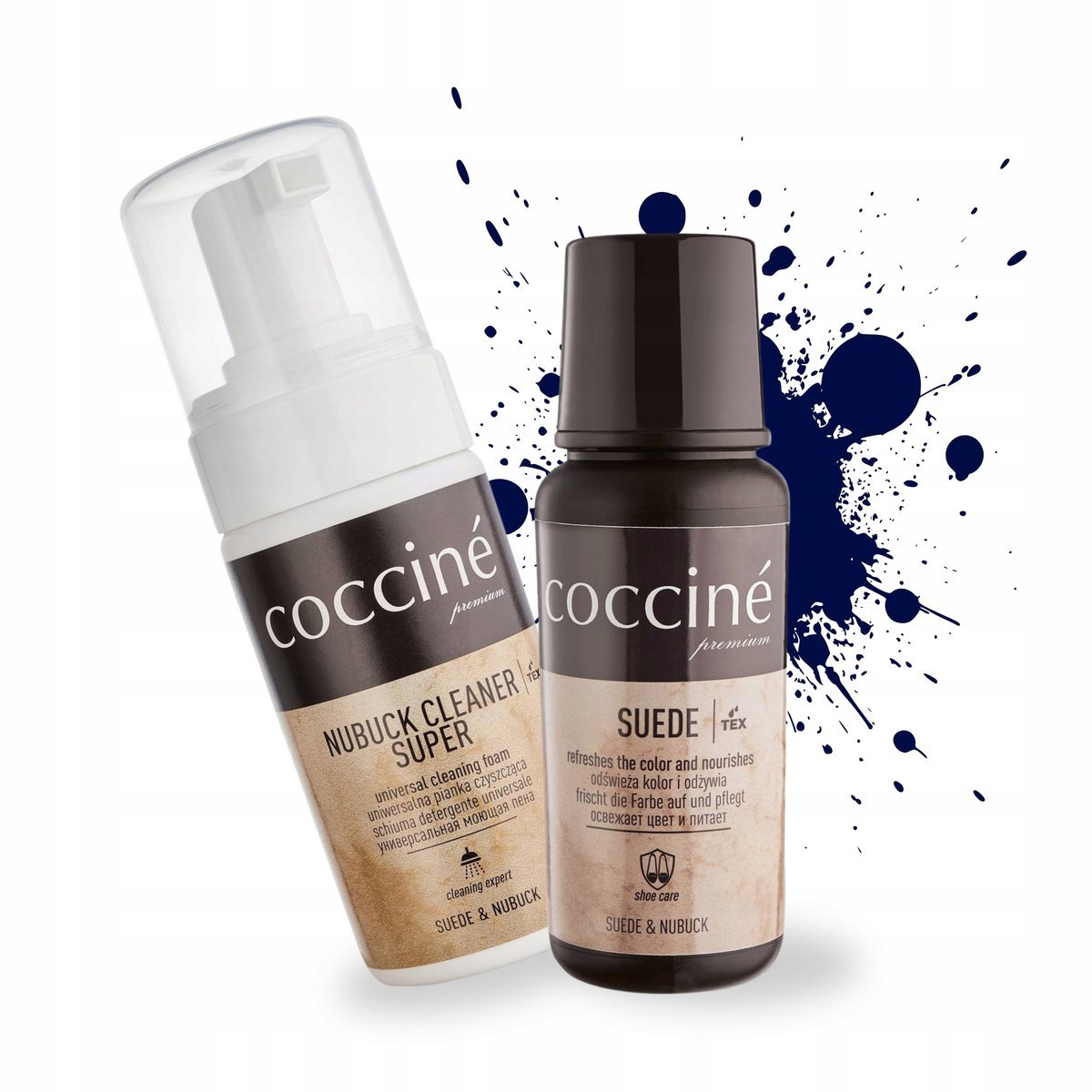Suede Renowator Granatowy z Pianką Czyszczącą do Nubuku Coccine Zestaw 2w1