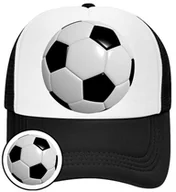Czapki i chusty sportowe męskie - Czapka z Daszkiem Piłka Nożna Czarna z Nadrukiem Siatka Bejsbolówka - miniaturka - grafika 1
